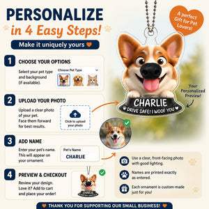 Drive Safe! I Woof You – Custom Pet Photo Suncatcher Ornament - Personalized Suncatcher Ornament 8f7896ca-8843-4e7d-a193-8b249af2475b.jpg