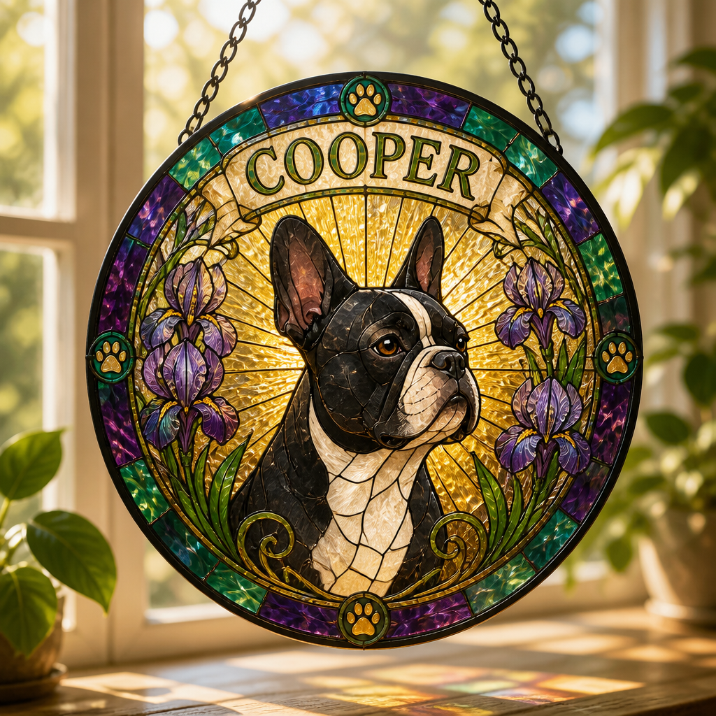 Stained Glass Pet Suncatcher – Iris Ring, Custom Name - Personalized Suncatcher Stained Glass 8f9eee10-75c6-4417-9a64-5fa6a3c47575.png