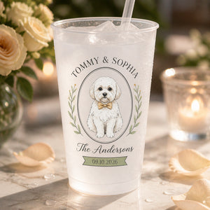 Wedding Pet Portrait Frosted Cups — Couple Names, Family Name & Date - Personalized Plastic Frosted Water Cup 8fa689d9-c9f0-4d58-b5a7-e2b2861c6bfb.jpg