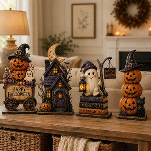 Personalized Halloween Wooden Block, Lighted Haunted House Family Name Decor, Trick or Treat Pumpkin Shelf Decor, Spooky Fall Gift 8faca764-f06a-42e3-8e91-330c051777b2-3.jpg