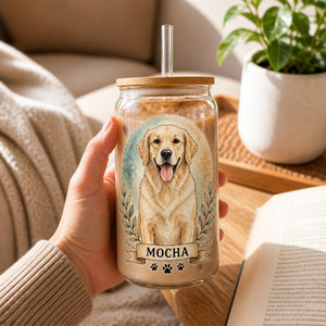 Custom Pet Portrait Glass Can Tumbler – Photo-to-Illustration with Name - Personalized Glass Tumbler 8fad92a6-7eee-47d9-abbc-c8800b542d32.jpg