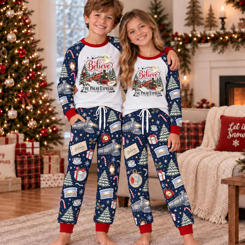Polar Express Christmas Pajamas, Family Matching Pajama Set, Personalized Name PJs, Custom Family Christmas Sleepwear 8fc3f00f-bf56-4858-9cce-54b16389f855-fdfddf-2-.webp
