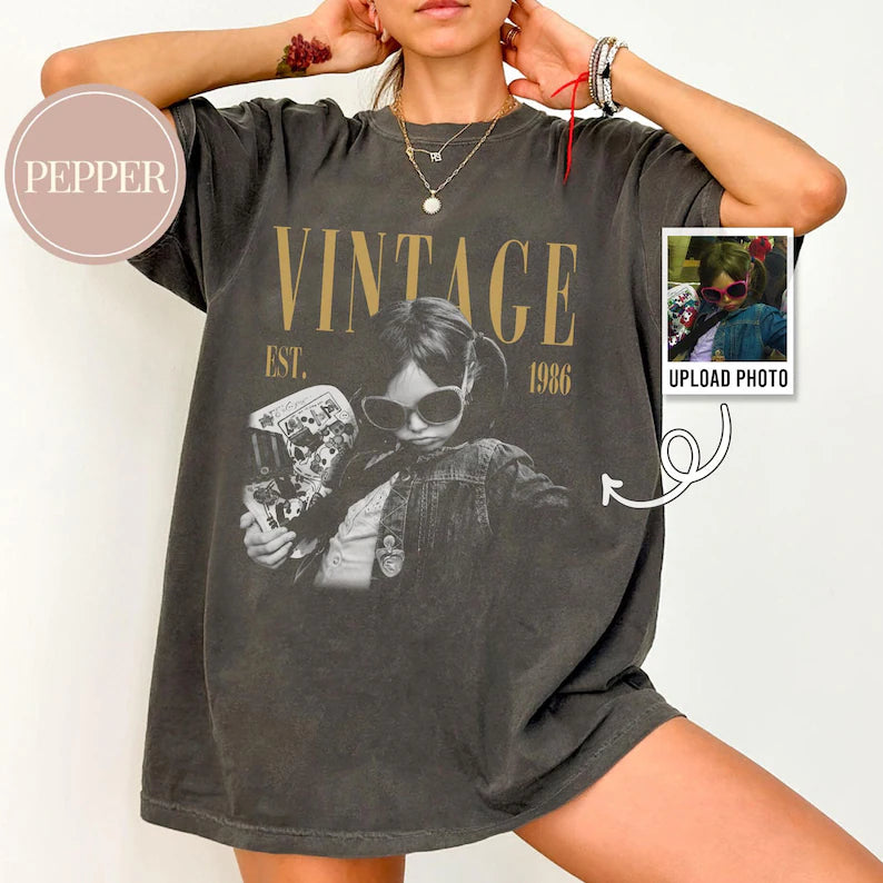 Personalised Vintage Photo And Year Shirt, Custom Picture Birthday Shirt, 30th Birthday Gift, 40th Birthday Gift, Retro 30th Birthday Shirt 8fc6525d-e550-497d-92cd-21d8c836887d-gffgh-3-.webp