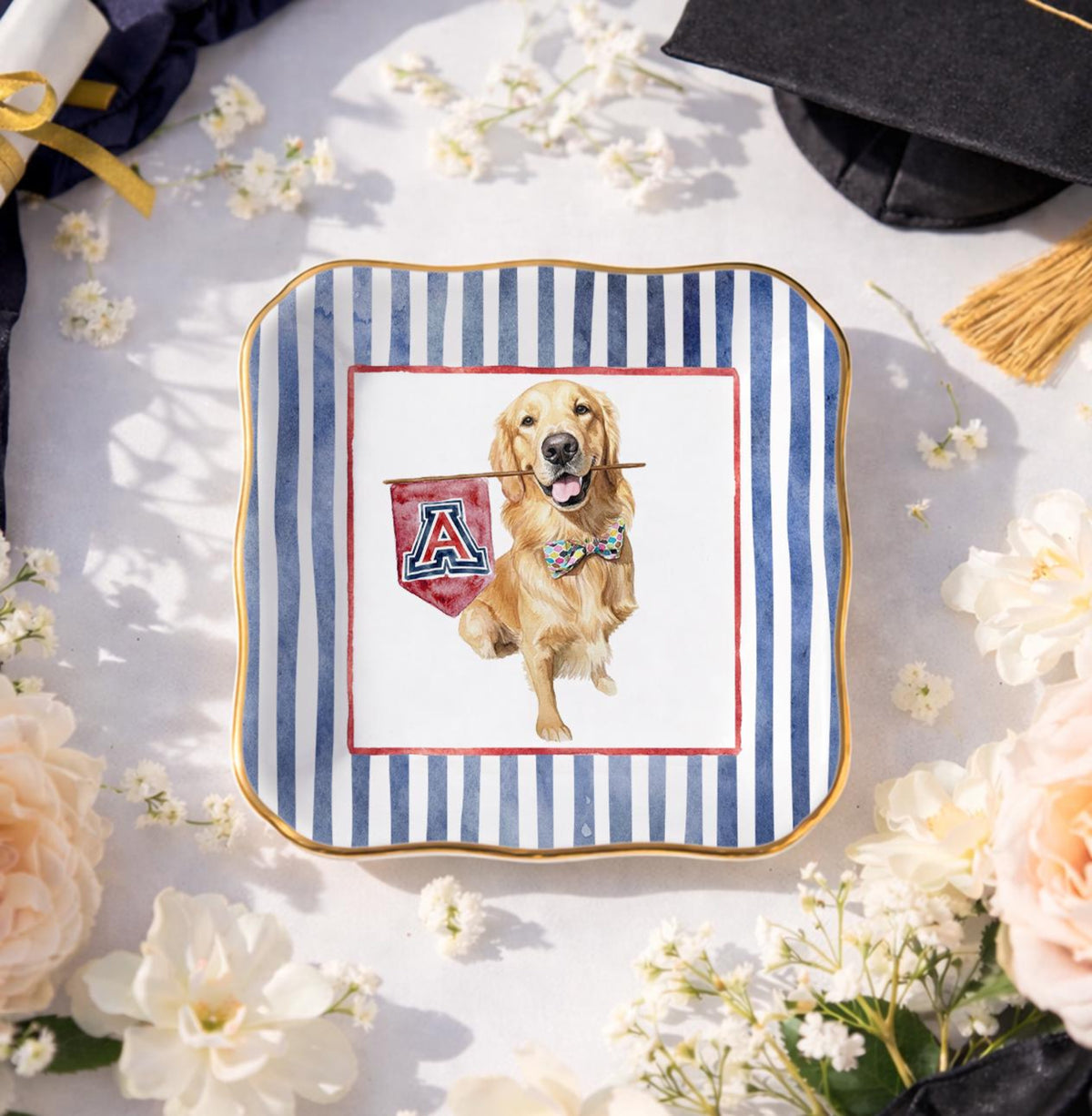 Custom Collegiate Pet Portrait Ring Dish, Graduation Gifts, School Logo Keepsake, Sports Team Pet Jewelry Dish, College Grad Gifts For Her 8fcf0e86-eb85-401b-931e-c8a8a2e3e34a-2.jpg