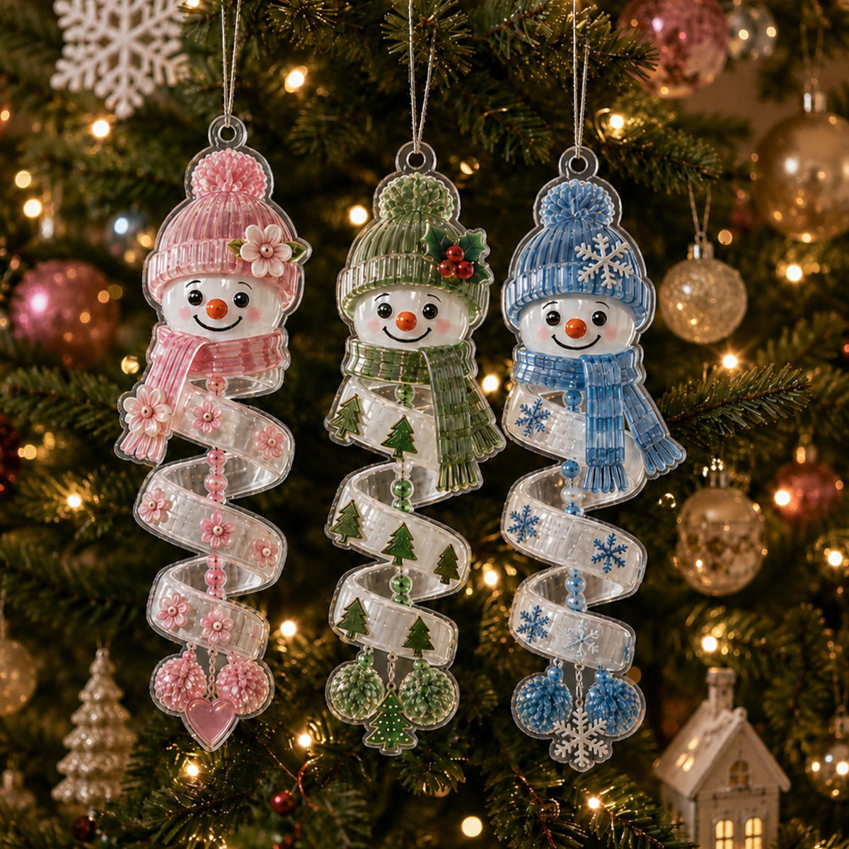 Christmas Snowman Acrylic Ornament, Cute Spiral Christmas Ornament, Acrylic Holiday Keepsake, Christmas Tree Hanging Decor, Christmas Gift 8fdf37a5-ad37-4abd-a617-645ec92db130-1.jpg
