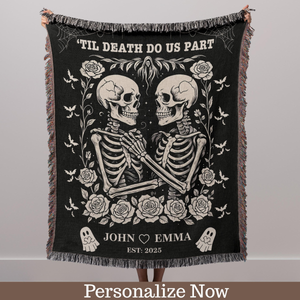 Skeleton Couple Till Death Blanket, Personalized Skeleton Lovers Wedding Blanket, Spooky Goth Couple Halloween Gift, Valentines, Anniversary 8feac5ae-b5ef-4cfb-a7c4-79447412254d-1.png