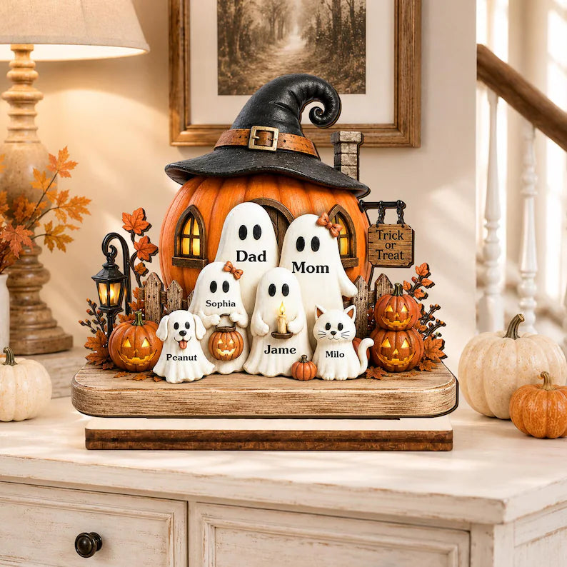 Personalized Halloween Wooden Plaque, Custom Ghost Family Sign, 2 Layered Wooden Decor, Pumpkin House Halloween Family Gift 8fecf7a1-c0e4-4885-a29e-9592e15a2286-gfh-10-.webp