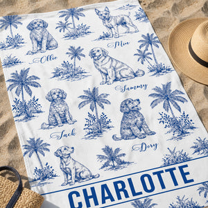 Coastal Toile Pet Names Beach Towel - Personalized Beach Towel 8fee5ba4-0563-489b-a700-4d59152bb586.jpg
