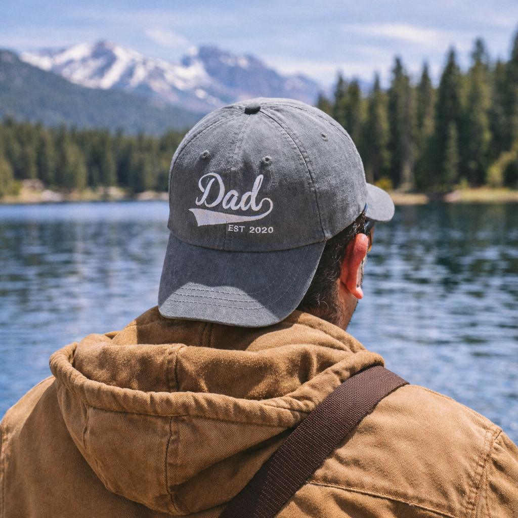 Dad EST Year - Personalized Embroidered Cap - Gift For Father, Father's Day, Birthday Gift