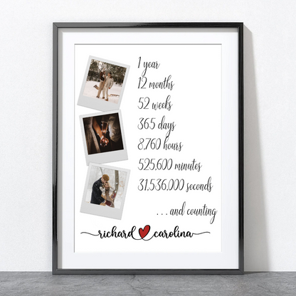 Custom 1 Year Anniversary Gift for Girlfriend, One Year Anniversary Gift, Gift for Boyfriend, Gift for Him, Anniversary Gifts, One Year Gift