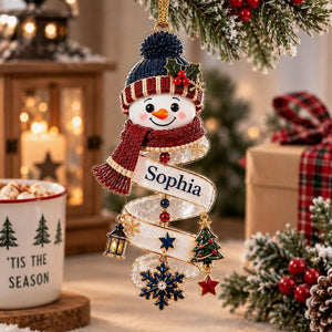 Personalized Snowman Acrylic Ornament, Custom Spiral Christmas Keepsake, Cute Funny Winter Holiday Bauble, Kids Name Christmas Tree Decor, Festive Gift 901a8639-1b30-4fc2-bcf6-7e043bb063bd-hj2.jpg