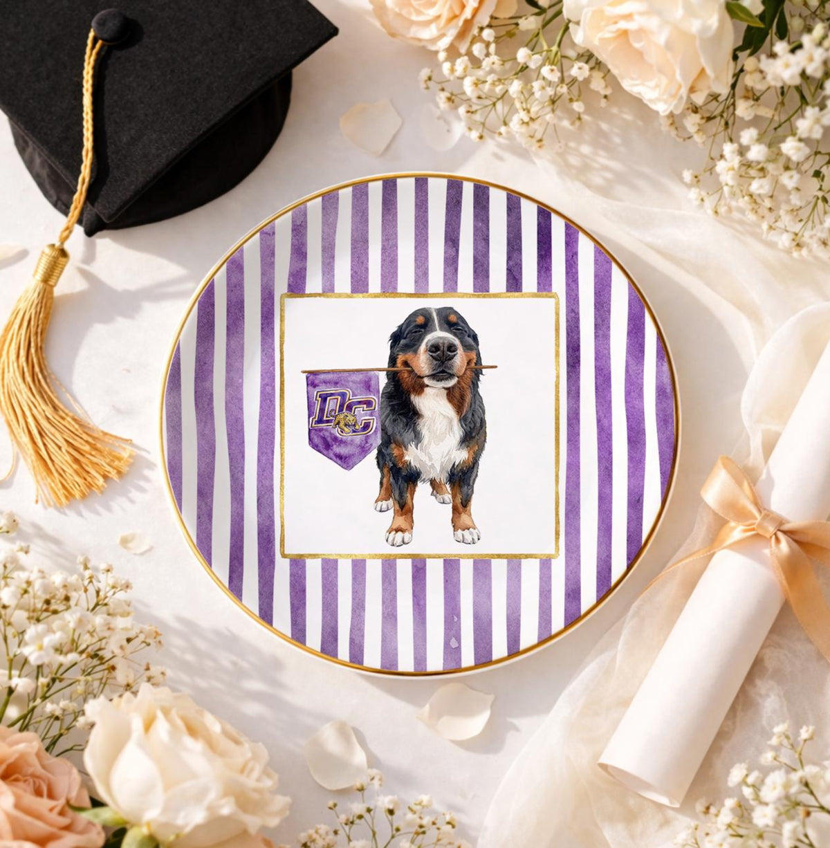 Custom Collegiate Pet Portrait Ring Dish, Graduation Gifts, School Logo Keepsake, Sports Team Pet Jewelry Dish, College Grad Gifts For Her 901f0fa9-b55d-4696-9f41-5f7cc4fcc226-4.jpg