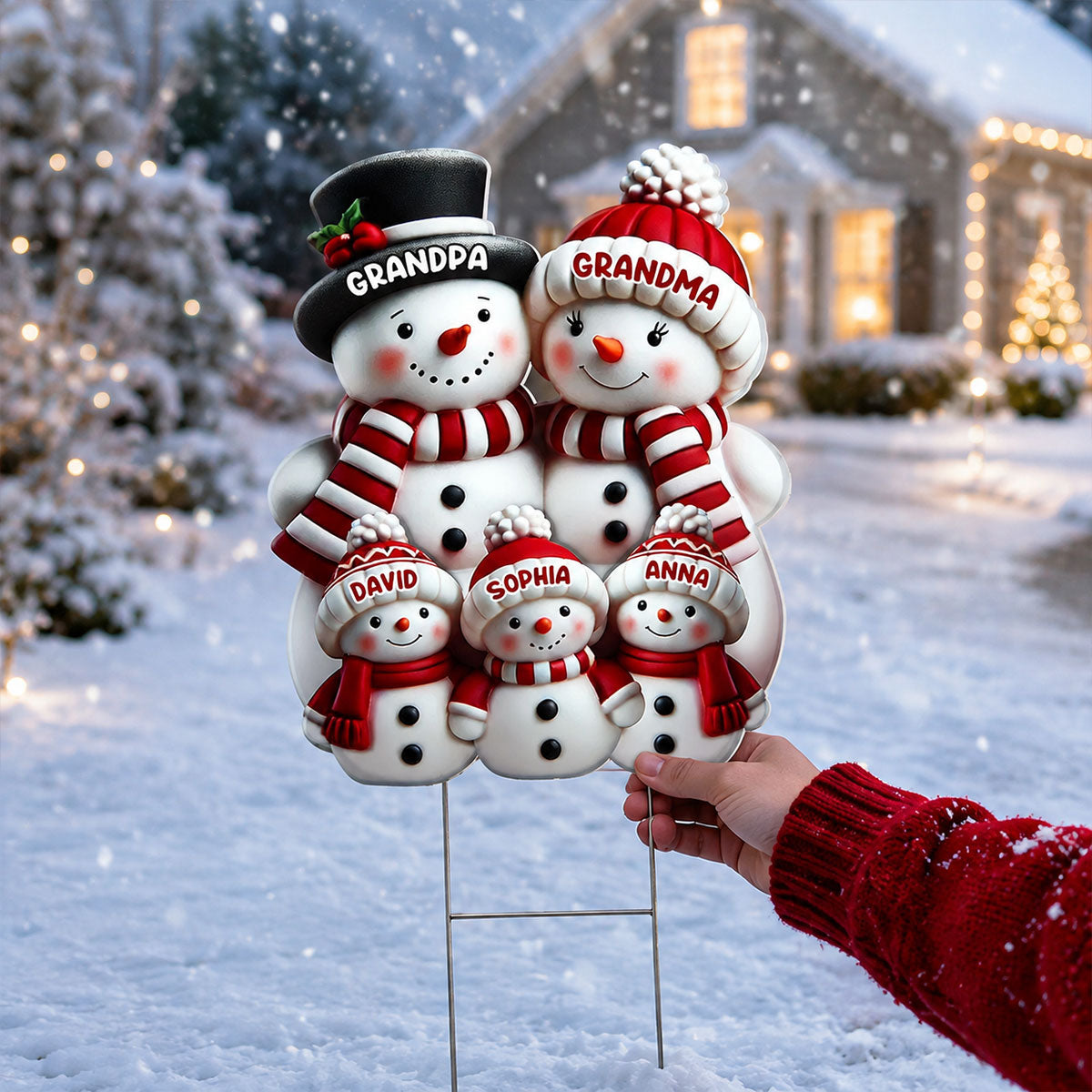 Christmas Cute Snowman Grandpa Grandma Grandkids - Personalized Yard Sign - Christmas Decor For Grandparents 90341bfe-1e09-4665-8c76-91d335298c33-3.jpg
