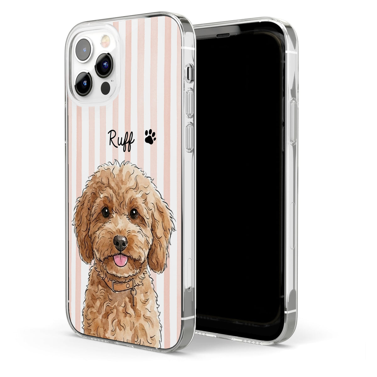 Custom Pet Portrait Watercolor Art Striped Pattern Gift For Pet Lovers - Personalized Phone Case 903824f3-1e9c-404a-93da-4994856f99b8-banner-5.jpg