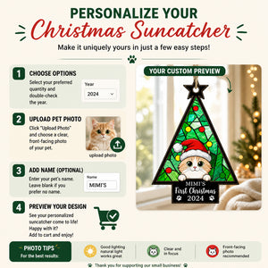 Personalized Cat First Christmas Suncatcher Ornament (Name & Year) - Personalized Suncatcher Ornament 904223c0-1345-4e93-8c9a-a1183acab1e0.jpg