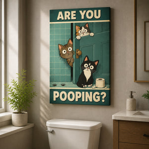 Are You Pooping? Funny Cat Bathroom Canvas - Canvas 9046b19f-ab85-4e87-9eb4-ecaa8d3c5496.jpg