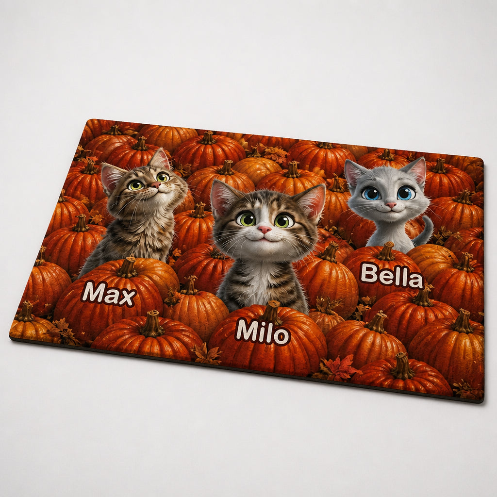 Pumpkin Patch Cats Personalized Doormat – 1–3 Pet Photo Cartoon Portraits - Personalized Doormat 908db047-c2bd-4d78-b91e-d2e3f8ec7364.jpg