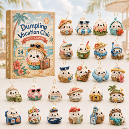 Dumpling Vacation Club Advent Calendar 2026 - 24-Day Festive Countdown, Acrylic Charms Blind Box - Gift For Crochet Lovers 908eb454-70fd-421d-92ca-d910fbb47204-summer-dumpling-box-charms.png