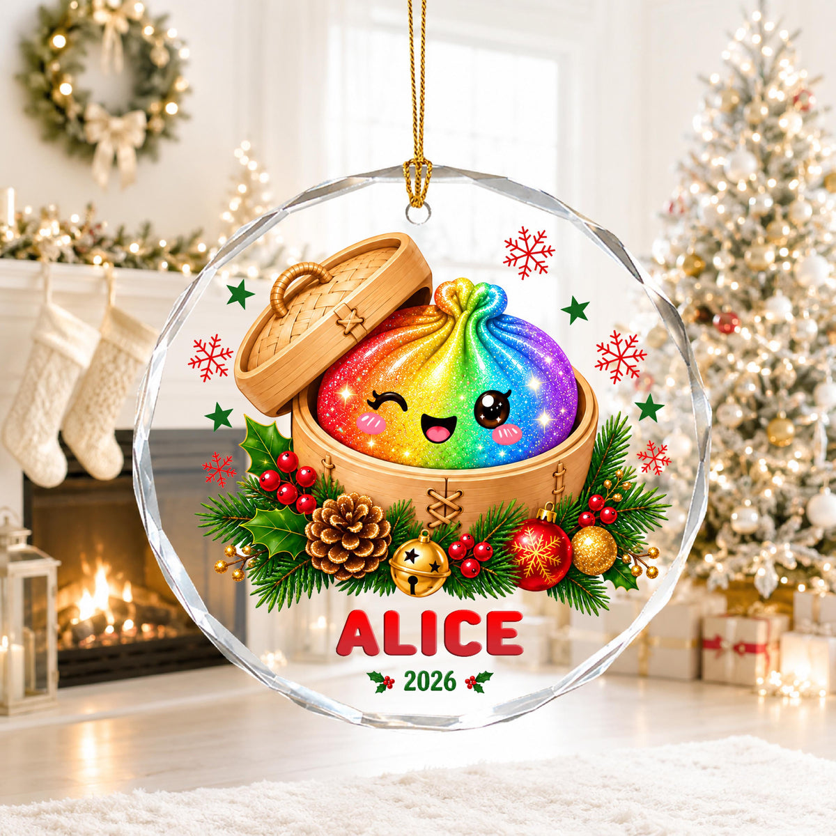 Personalized Glitter Dumpling Ornament, Custom Name Glass Christmas Ornament, Cute Squishy Dumpling Gift for Kids, Holiday Decor 2026 9095f3ed-106f-438c-96d8-42abab4a02ce-1.jpg