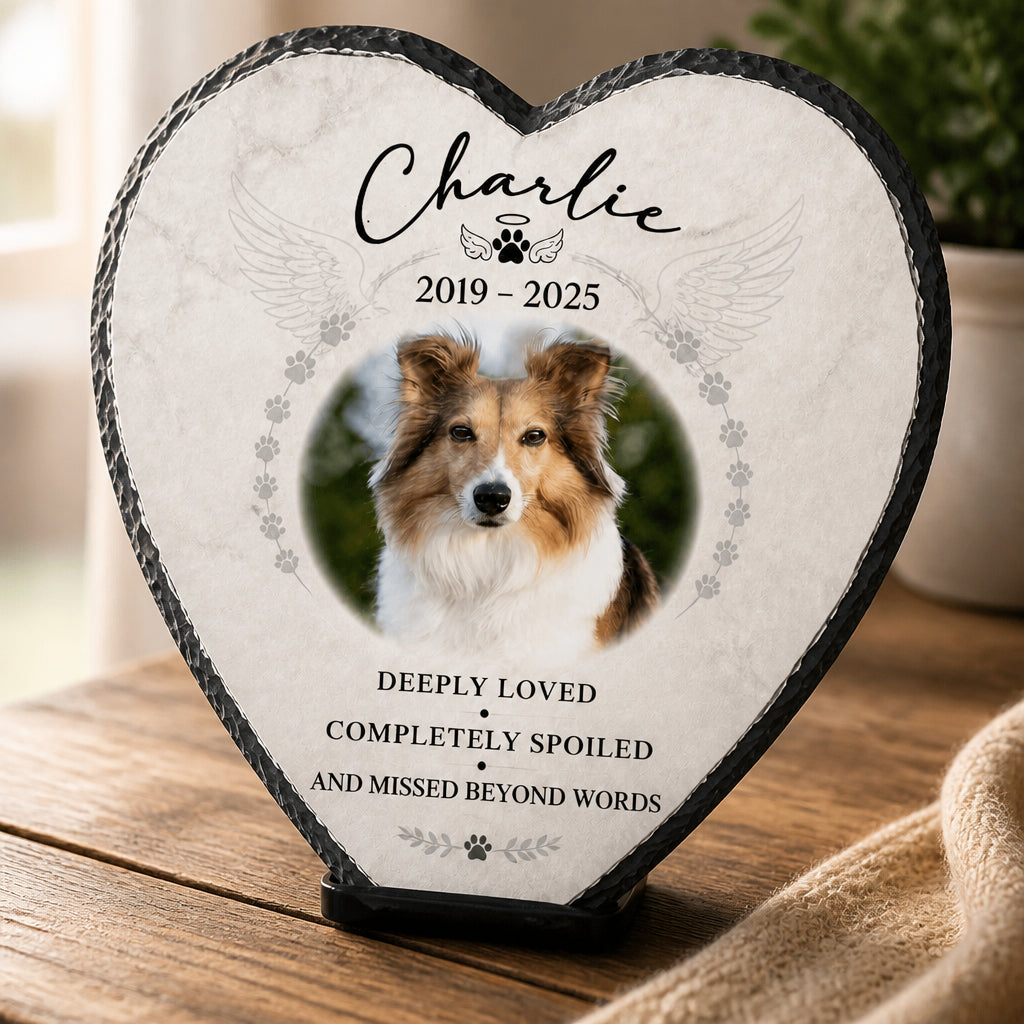 Pet Memorial Slate Heart with Photo – Deeply Loved, Missed Beyond Words - Personalized Slate Memorial Stone 90ab574c-6353-4c84-9aa2-abb8f4c8a091.jpg