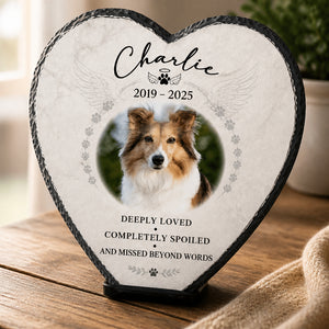Pet Memorial Slate Heart with Photo – Deeply Loved, Missed Beyond Words - Personalized Slate Memorial Stone 90ab574c-6353-4c84-9aa2-abb8f4c8a091.jpg