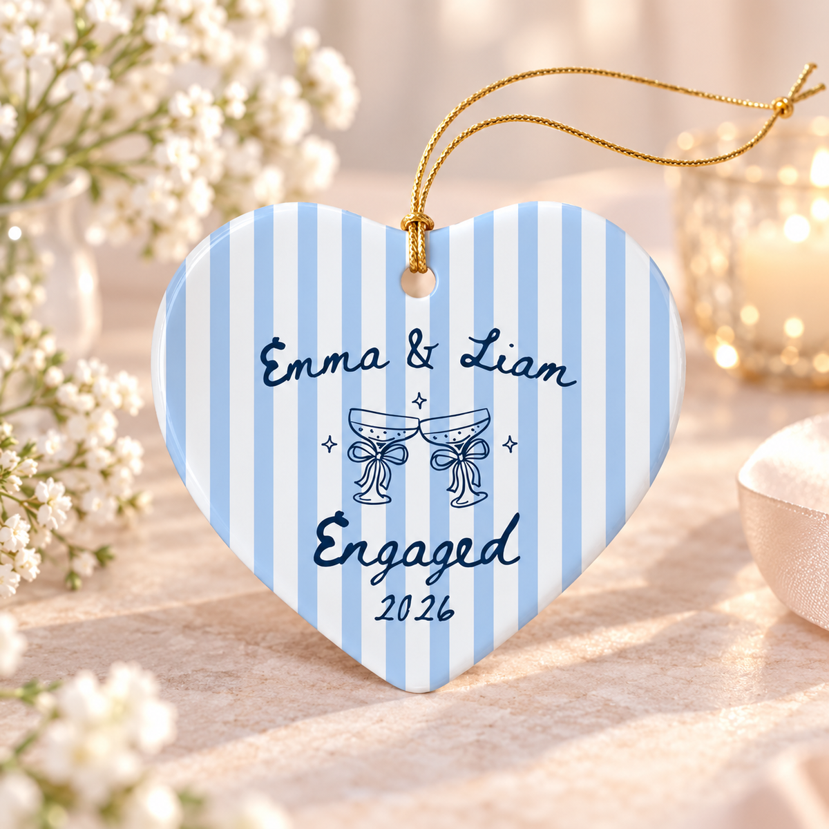 Engaged Ornament 2026 Custom Striped Engagement Ornament Ceramic Keepsake Wedding Gift for Engaged Couple Coquette Newlywed Gift Bride to Be 90bd4218-fc80-4743-a456-7dd7fd702880-e6f7b633-ed8e-4806-8ab1-c051eca75ee9.png