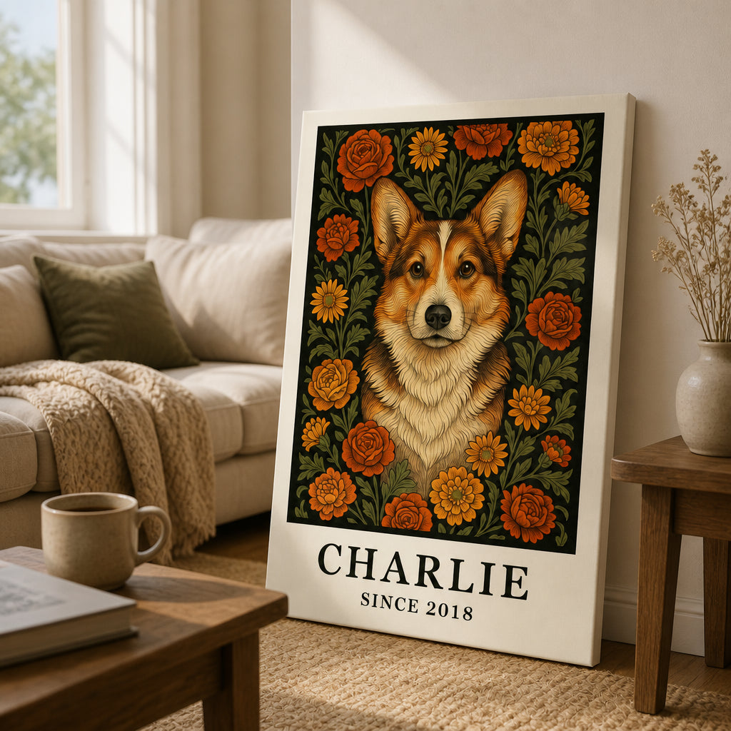 Custom Pet Portrait Canvas – Floral Cameo, Name & Est. Year - Personalized Canvas 90d6f7dd-0f10-4d05-ba84-7943c4f313fb.jpg