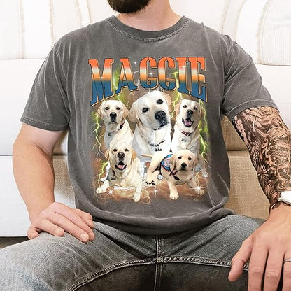 Custom Shirts Custom Bootleg Rap Shirt for Him Custom Face Shirt with Photo Pet Custom Tees Gift for Dog Cat Lover