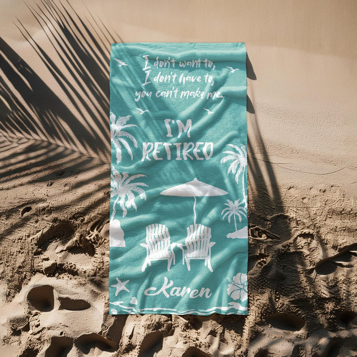 Personalized Retirement Beach Towel 2026, Custom Retirement Gift for Woman, Unique I'm Retired Beach Towel, Novelty Retired Gift for Coworker Friend Mom, Beach Lovers Presents