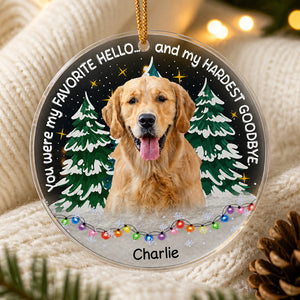 Favorite Hello Hardest Goodbye - Pet Photo Memorial Ornament - Personalized Transparent Acrylic Ornament 9130a75f-7413-43a8-9a20-4d9ef37c635f.jpg