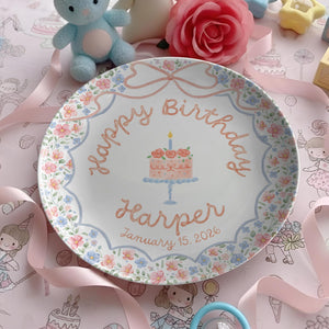 Personalized Birthday Plate for Girl – Custom Pink Cake Plate with Name – Floral Ceramic Keepsake Gift 91547eed-9ae5-4b2c-a247-b9e81d6b0f20-4.jpg