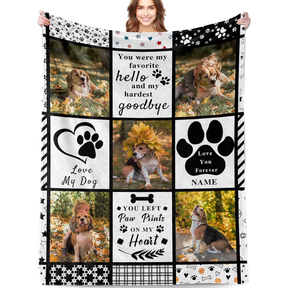 Personalized Pet Memorial Blanket with Photo Pet Memorial Gifts for Dogs Cats Loss of Dog Sympathy Gift Dog Bereavement Remembrance Pets Loss Gifts Custom Dogs Picture Blanket