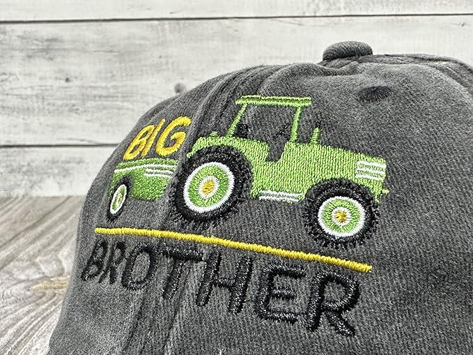 Embroidered Farm Tractor - Big Brother Baseball Hats for Girls Boys 9168_qNZqEL._AC_SX679.jpg