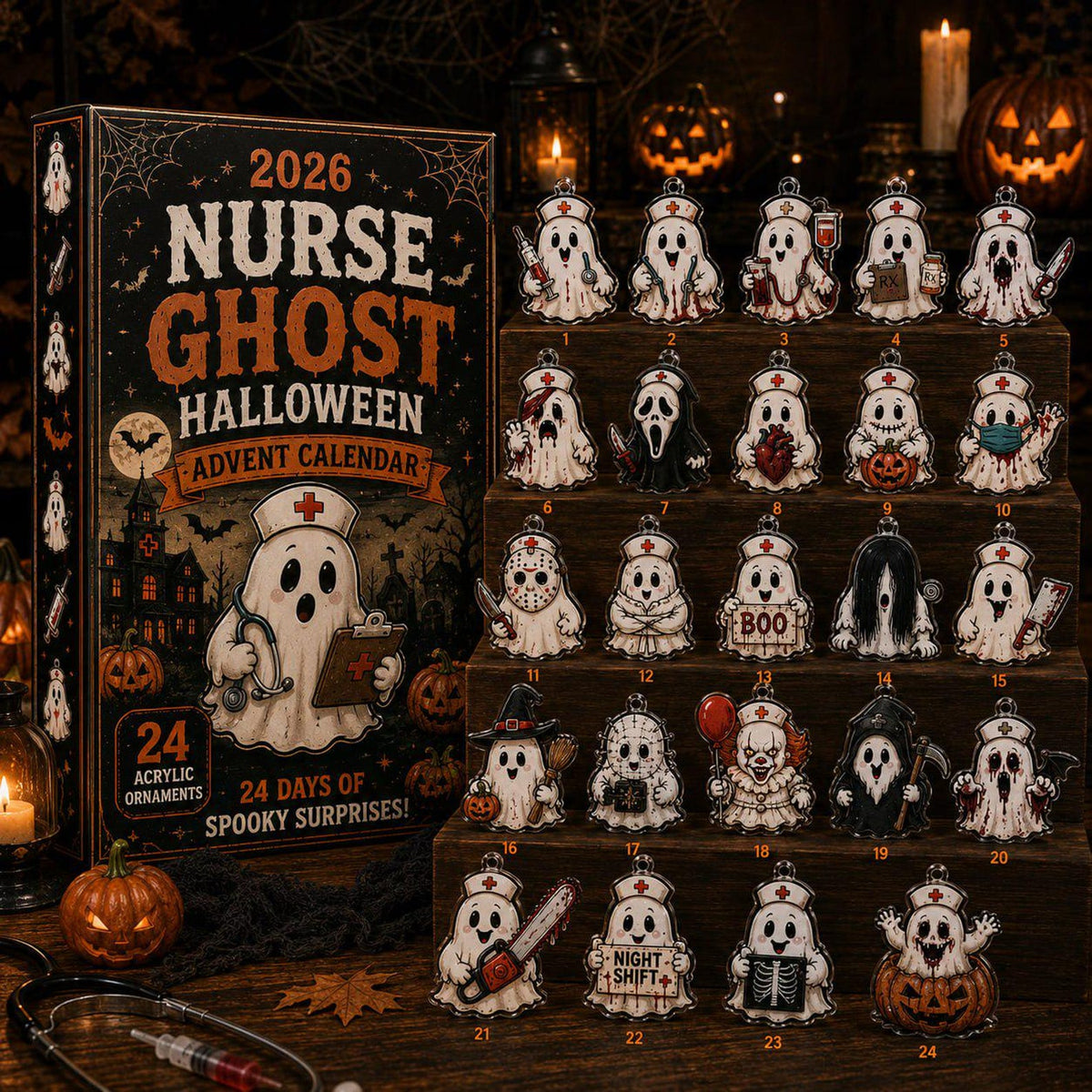 2026 Nurse Ghost Halloween Advent Calendar, 24 Spooky Surprise Acrylic Figurines, Medical Horror Collectible Holiday Gift 916a6ad6-694d-44eb-8d1a-4eabca95650f-il_1588xN.8468841917_s97a.jpg