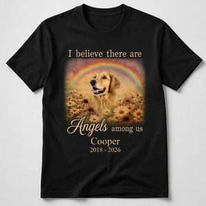 Rainbow Bridge Pet Memorial Tee – Angels Among Us (Photo, Name & Years) - Personalized T-shirt 9173dd84-395c-4ee4-9dee-e8871ce7a8d4.png