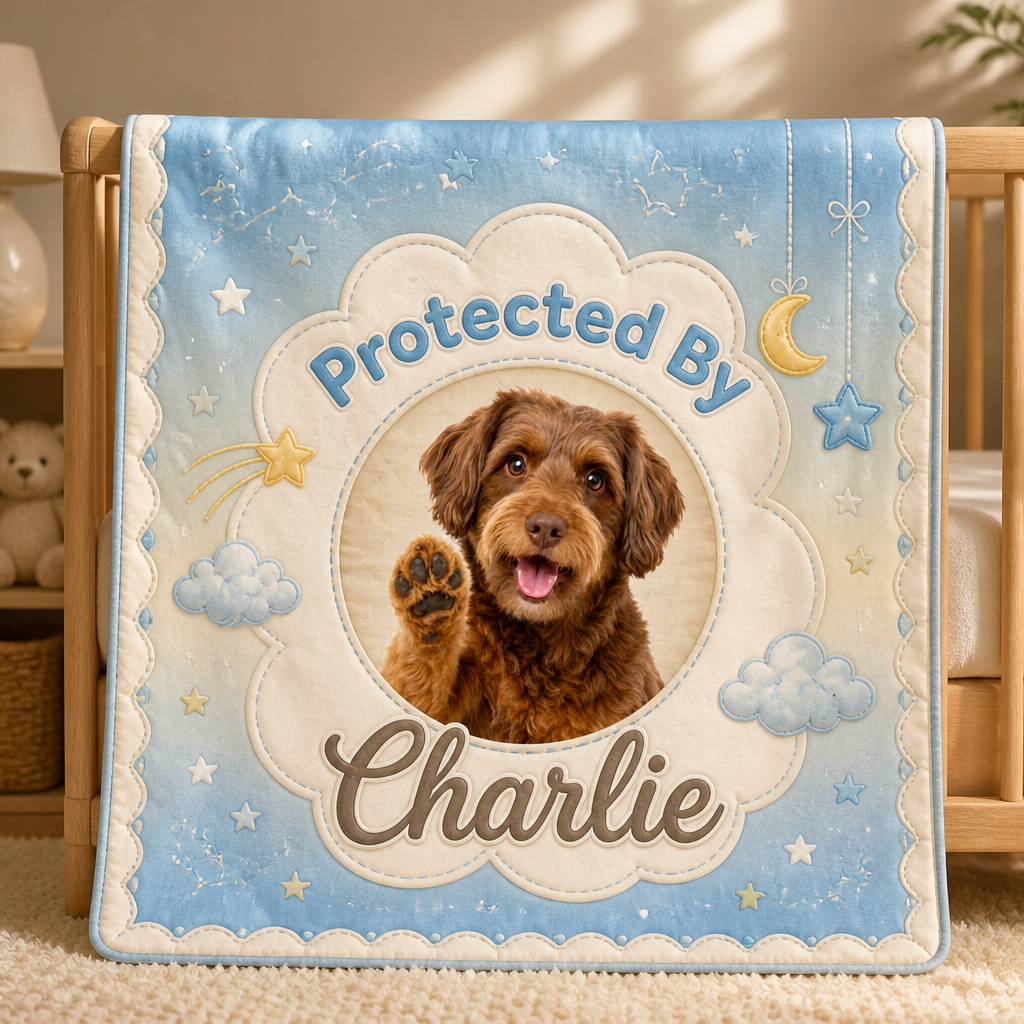 Protected By [Pet Name] Nursery Blanket – Pet Photo - Personalized Blanket 9173e1dc-1c30-4c4b-bc22-3cfc41846b94.png