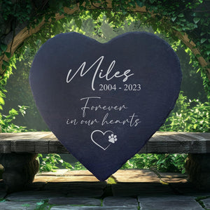 Personalized Pet Memorial Stone for Dogs and Cats | Custom Laser-Etched Weatherproof Garden Grave Marker | Natural Stone Bereavement Headstone Sympathy Gift |  Heart or Circle Shap