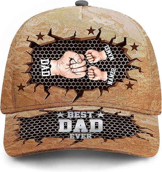 Personalized Fist Hat for Dad Father Papa Grandpa Husband, Customized Father's Day Birthday Gift with Name, Dad Papa Gifts