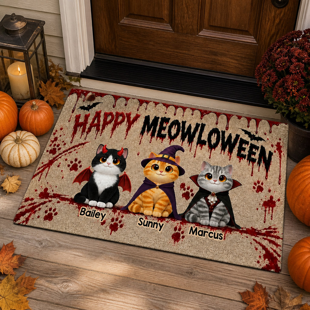 Happy Meowloween Personalized Cat Photo Doormat - Personalized Doormat 917c1784-8d06-455a-95e7-a3029b77e146.jpg