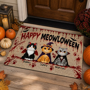 Happy Meowloween Personalized Cat Photo Doormat - Personalized Doormat 917c1784-8d06-455a-95e7-a3029b77e146.jpg