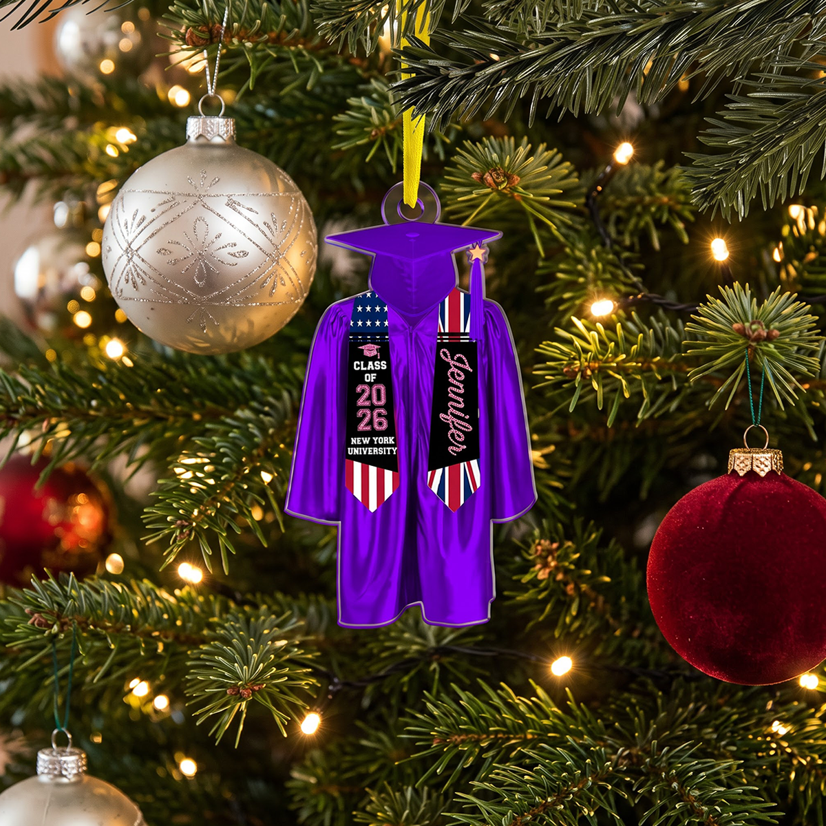 Custom Flags Class of 2026 Stoles Sash Graduation Ornament - Personalized Acrylic Ornament 91820849-f236-4e4a-8f64-517fa08ff209-MOCKUP-4.png