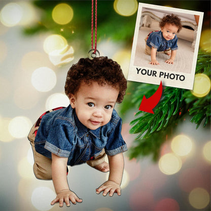 Personalized Photo Ornament, Custom Christmas Ornaments, Double-Sided Print, 2D Acrylic Christmas Gift For Family Bestie Friend Sister