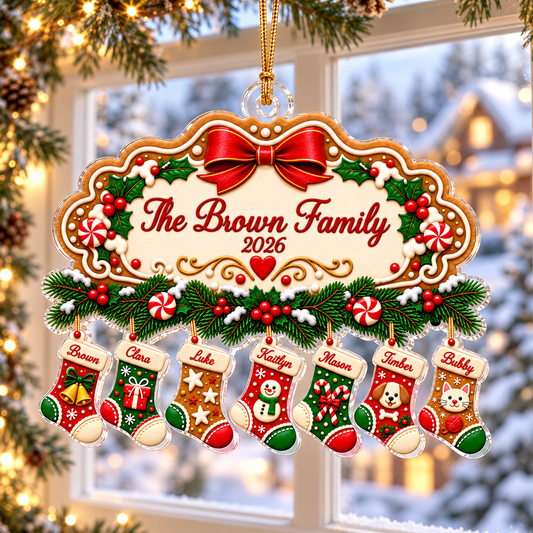Personalized Large Family Christmas Gingerbread Stocking Ornament, Custom Family Members Names Ornament, Family with Pet Keepsake 2026 9191a83b-2ff7-483f-96c5-d87748526dd3-banner-1.png