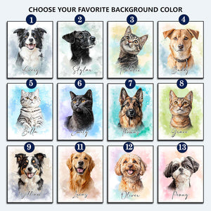 Custom Pet Portrait, Hand-Painted Portrait from Your Photo, Dog Memorial Gifts, Dog Wall Art Perfect for Birthdays, Anniversaries & Cherished Gifts ( 2-3 photos)