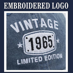 60th Birthday Gifts for Men Women Hats Vintage 1966 Blue Baseball Cap Personalized Embroidery cap for Grandpa