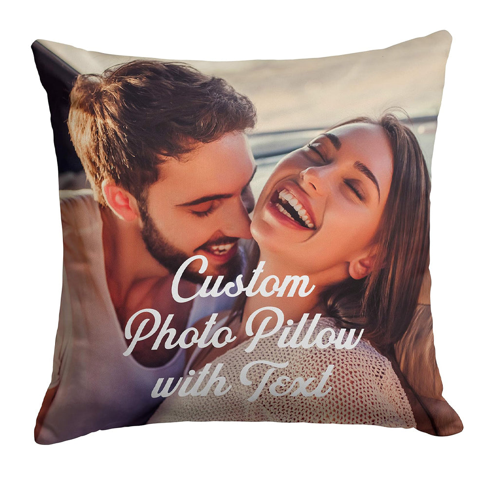 Custom Love, Couple Photo Pillow w Any Picture - Optional Insert | Personalized Cover with Your Loved Ones - Custom Couple Gifts