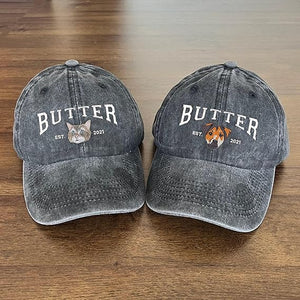 Custom Embroidered Cat  Mom Hat, Personalized Dad Cap Embroidery, Dog Portrait, Unisex-Adults, Men's Adult, Cotton, S, Embroidered Hat, Letter Print