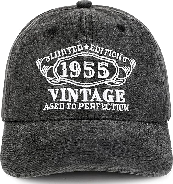 Limited Edition 70th Birthday Gifts for Men Women, Vintage 1955 Year Old Born In 1955 Cap Gifts Baseball Cap Hats for Him