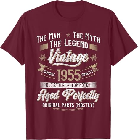 70th Birthday Gift Vintage 1955 Men Funny 70 Years Old 1955 T-Shirt personalized T-Shirt For Him Father's day gift Birthday Gift