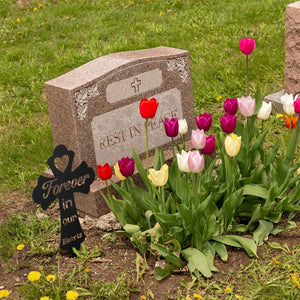 Grave Cross Markers for Cemetery Memorial Gift Memorial Stakes I Have an Angle in Heaven Sympathy Graves Stakes for Garden(Forever in Our Hearts)